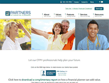 Tablet Screenshot of partnersinfinancialplanning.com